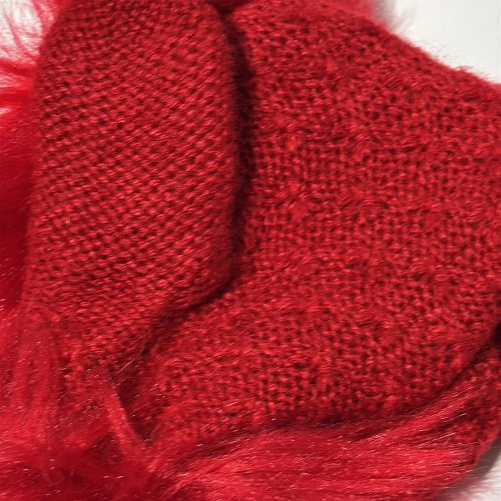 Janie and Jack Baby Girls Faux Fur Cuff Sweater Mittens in Red